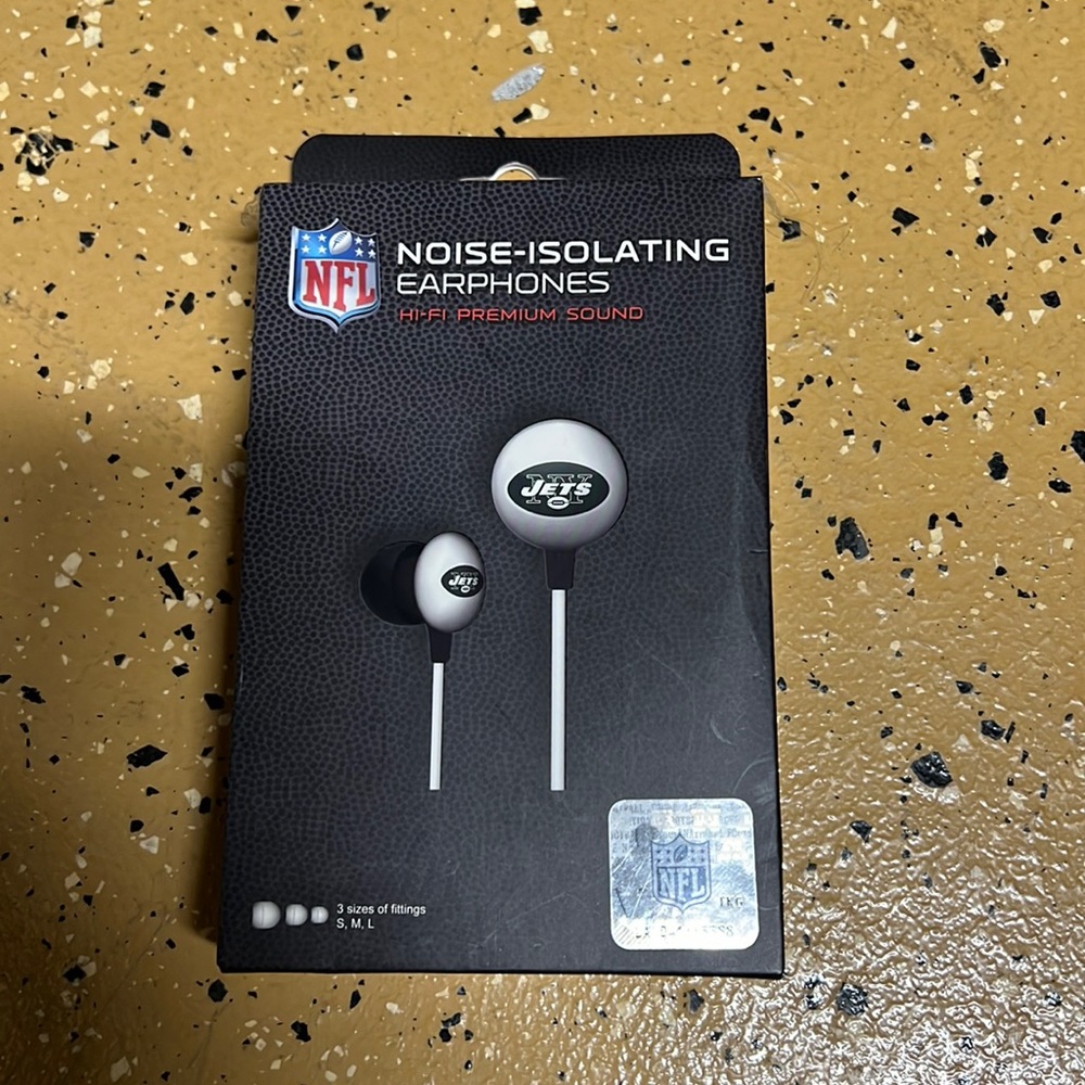 Brand New in Box New York Jets Noise Isolating Earphones